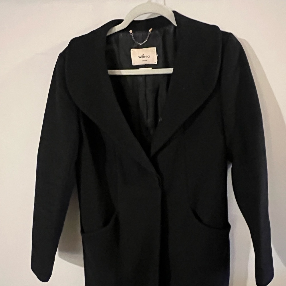 Wilfred black wool women’s coat